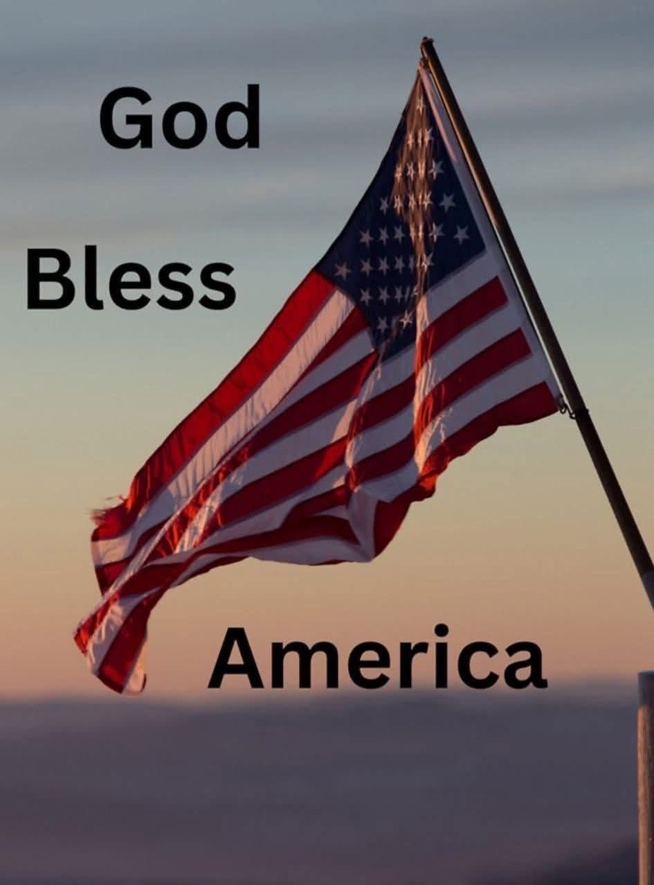 American flag with God Bless America