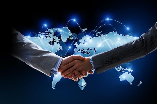 Global trade handshake partnership