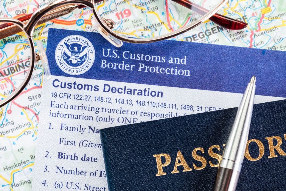 U.S. passport and declaration